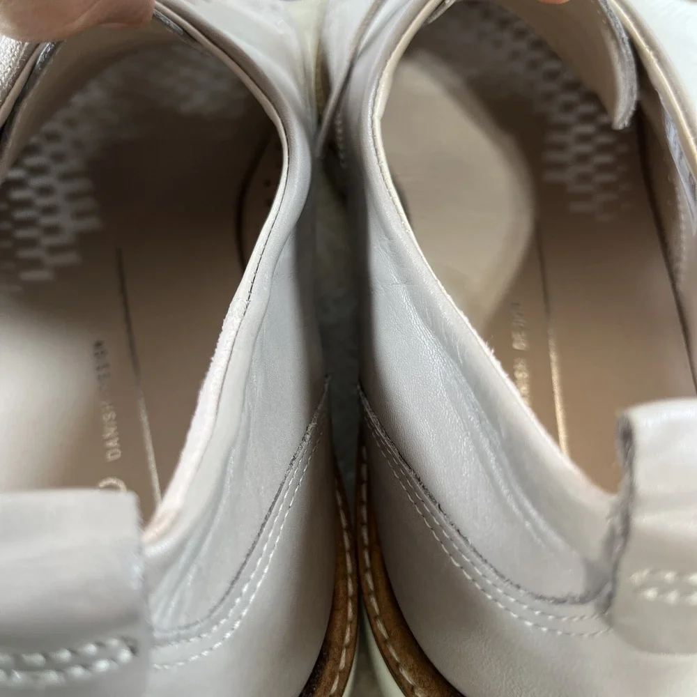 Ecco Women's Incide Tailored Perforated Tie Oxford Leather Shoes Sz 8 Grey Rose‎